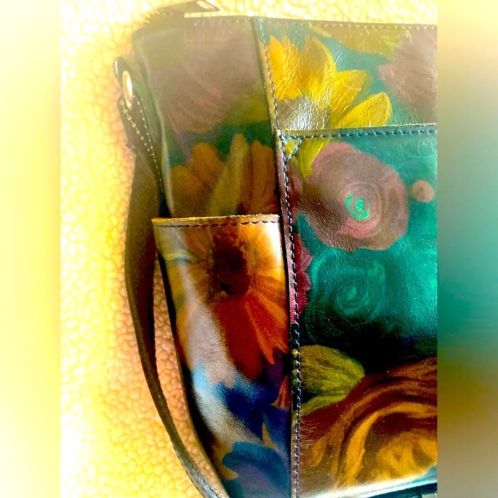 Vintage Patricia Nash Peruvian Painting Floral Leather Crossbody Bag & Wallet - Picture 7 of 16